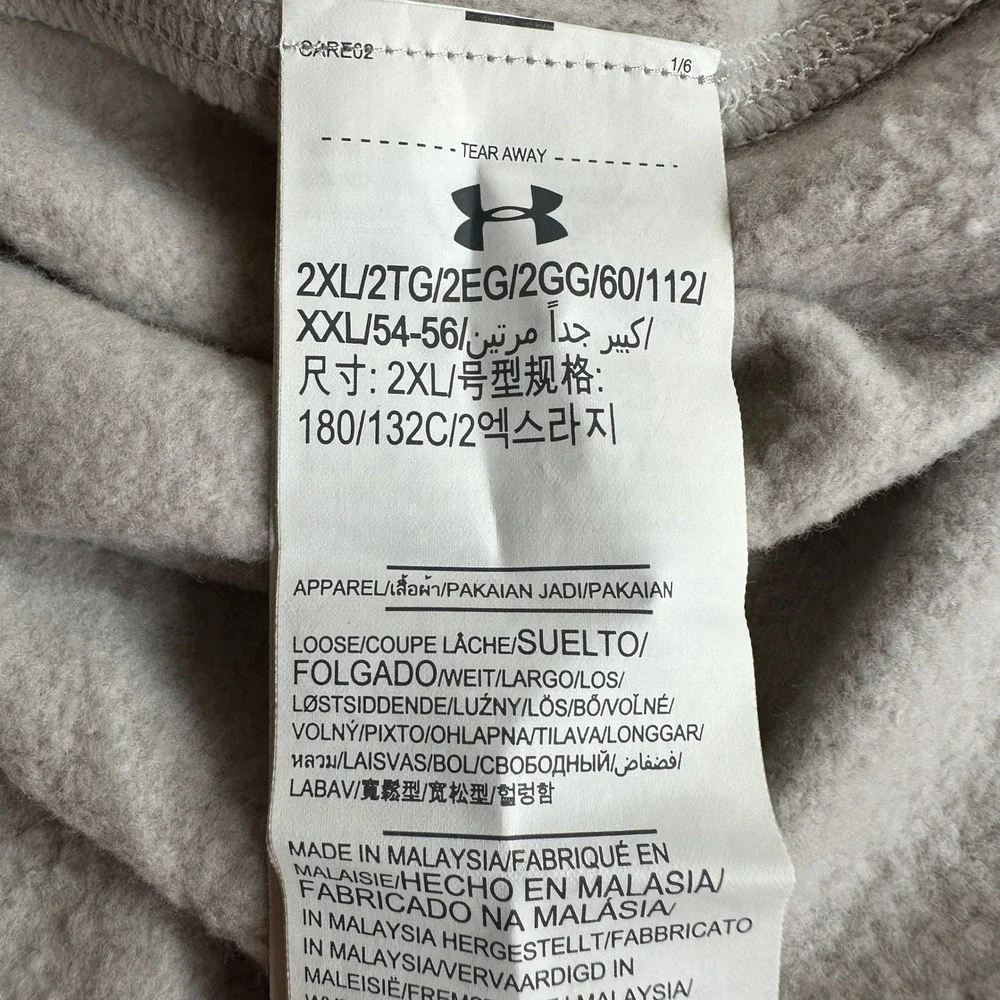 Under Armour Threadborne‎ Hoodie Gray Loose Fit Long Sleeve Henley Pockets 2XL - Picture 8 of 12